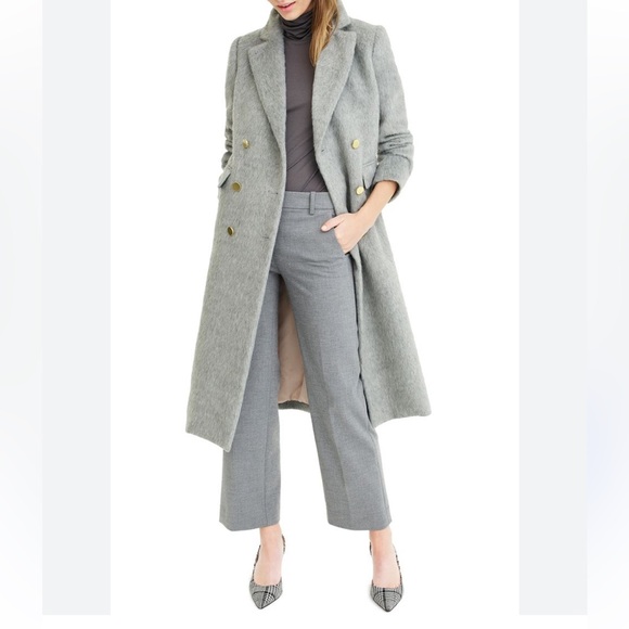 J. Crew Collection Brushed Wool Gray Double-Breasted Coat - Picture 5 of 11